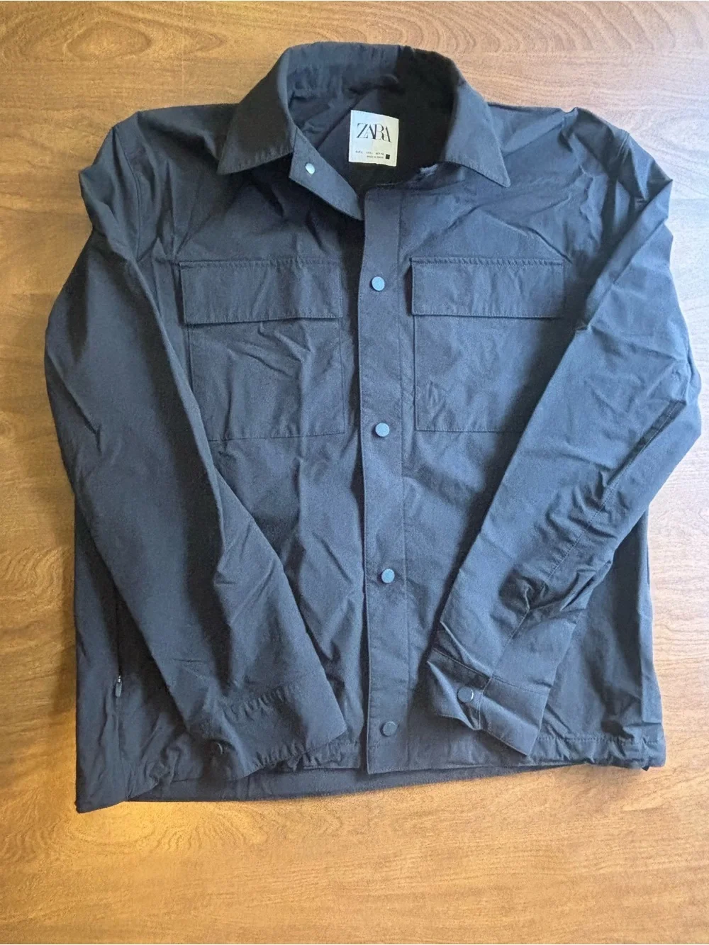 ZARA Black Lightweight Utility Shirt Jacket